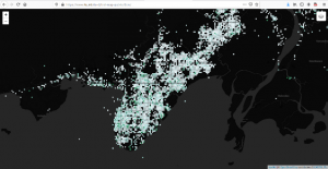 Map showing Fiji SpeedChecker data, point grid @ 100 sq.m.